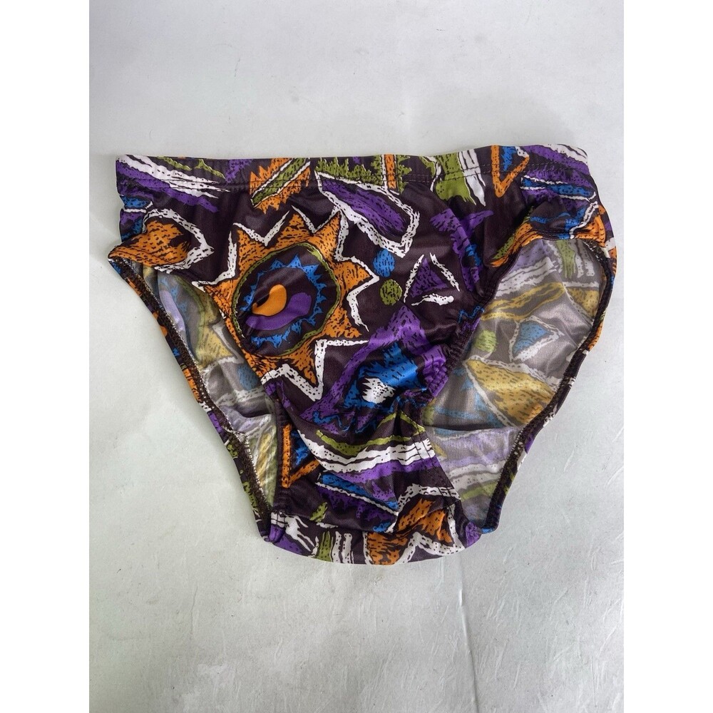 VTG Picopi Mens Size S Low Rise Polyester Fashion Print Brief Underwear 1 Piece